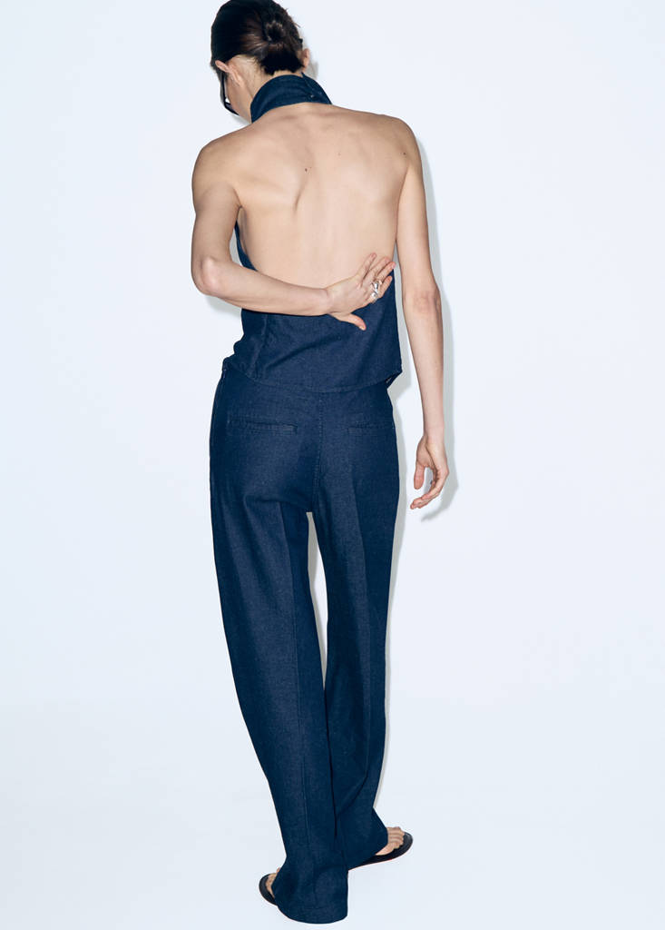 High-waisted denim trousers — Open Blue
