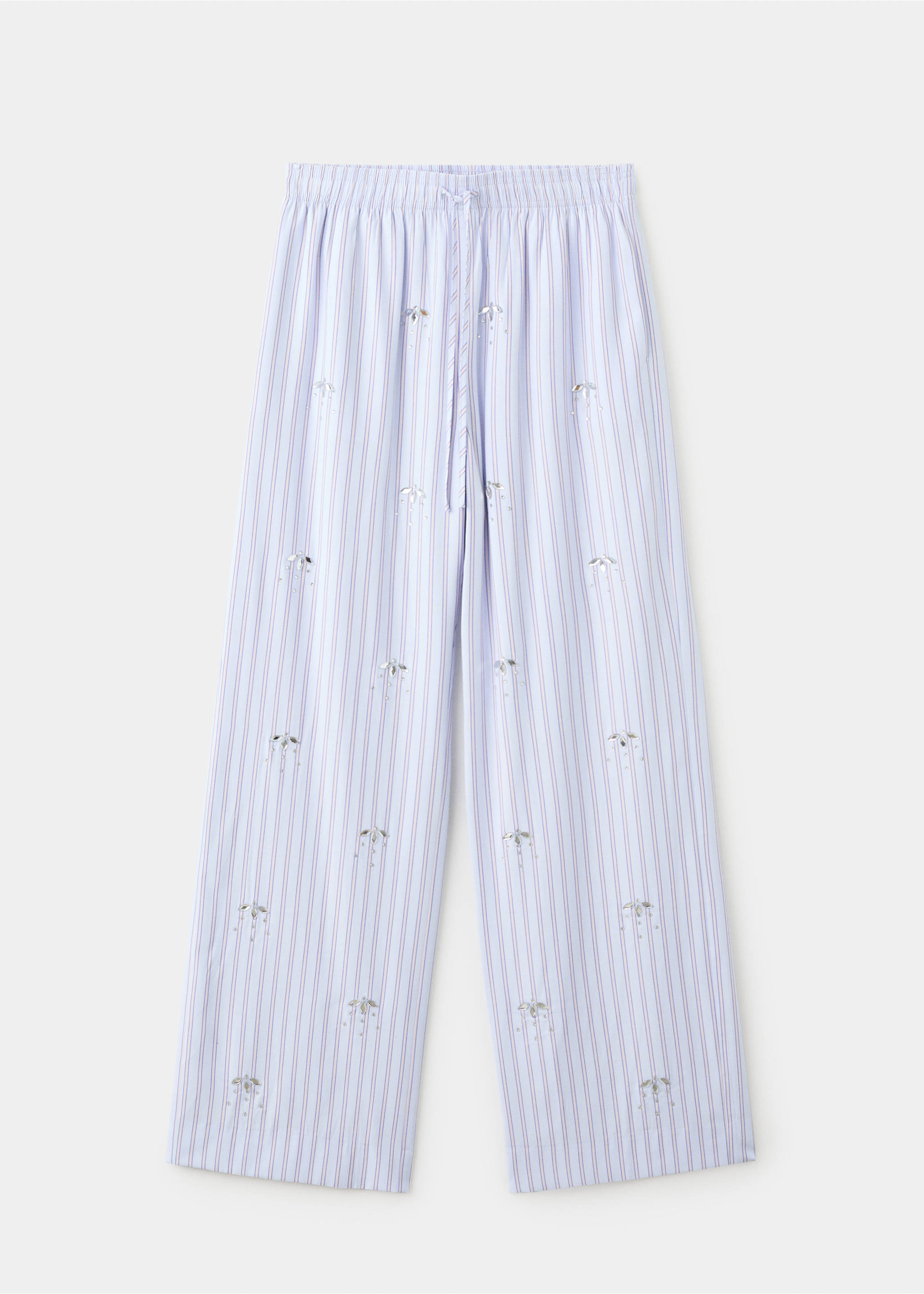 Pantalón rayas detalle pedrería - Artículo sin modelo, Azul celeste. Ref: 27029069-00.