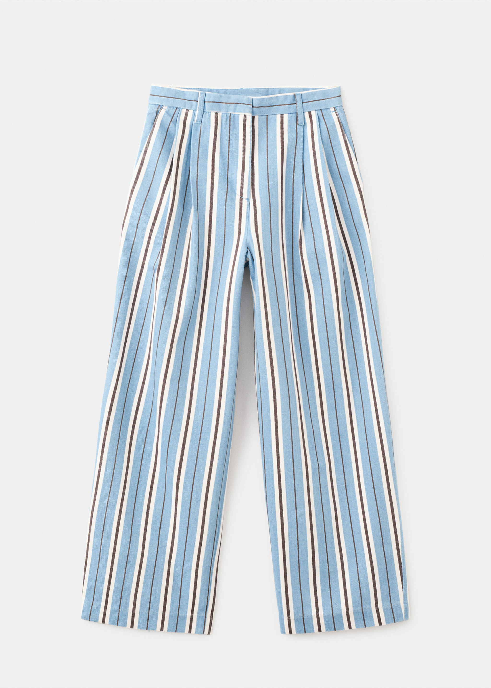Wide leg striped jeans - Article without model, Sky Blue. Ref: 27029070-00.