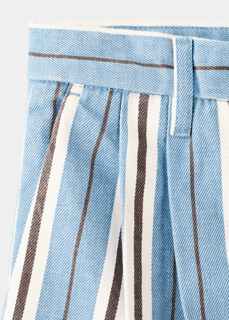 Wide leg striped jeans — Sky Blue