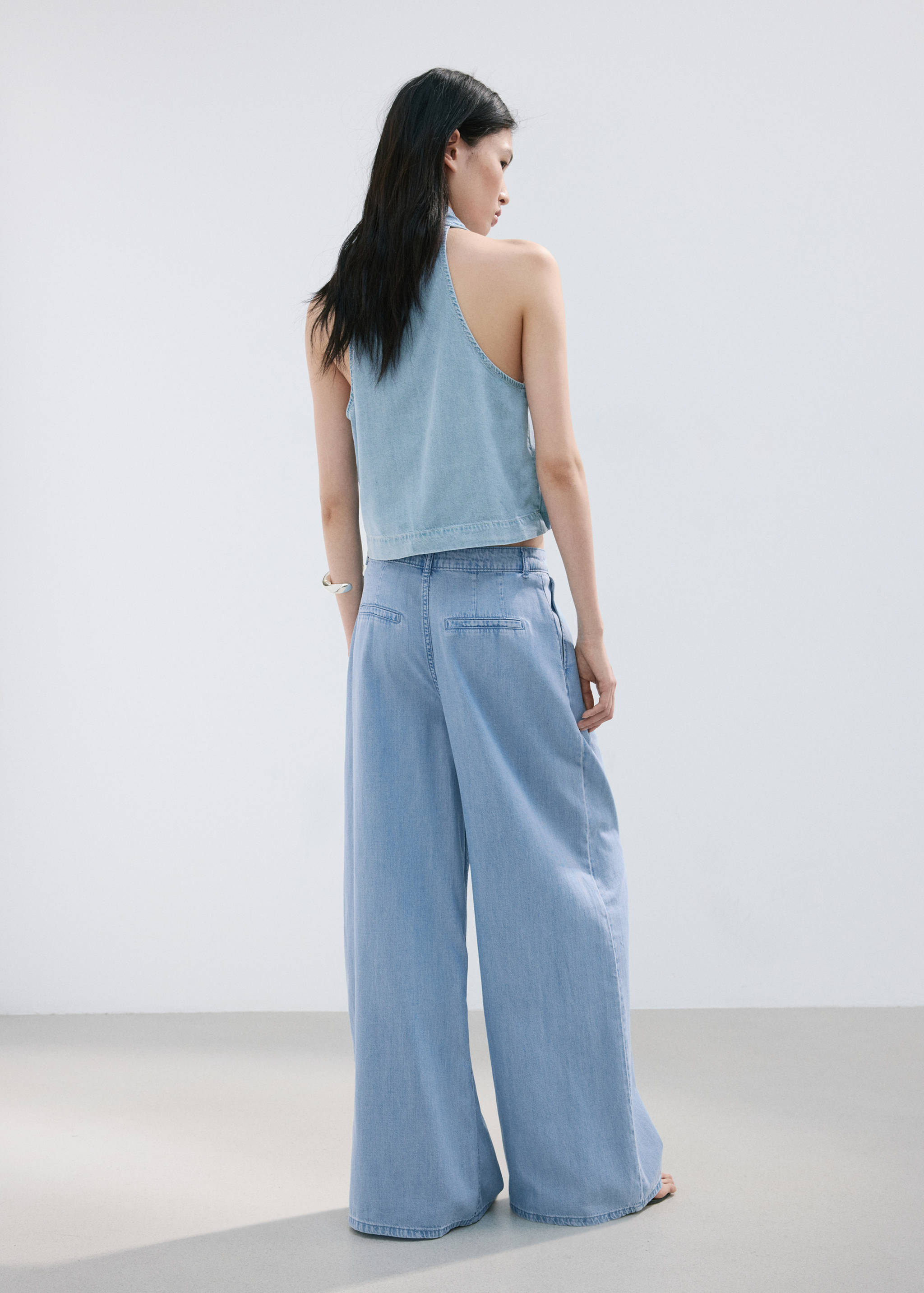 Wideleg lyocell trousers - Reverse of the article