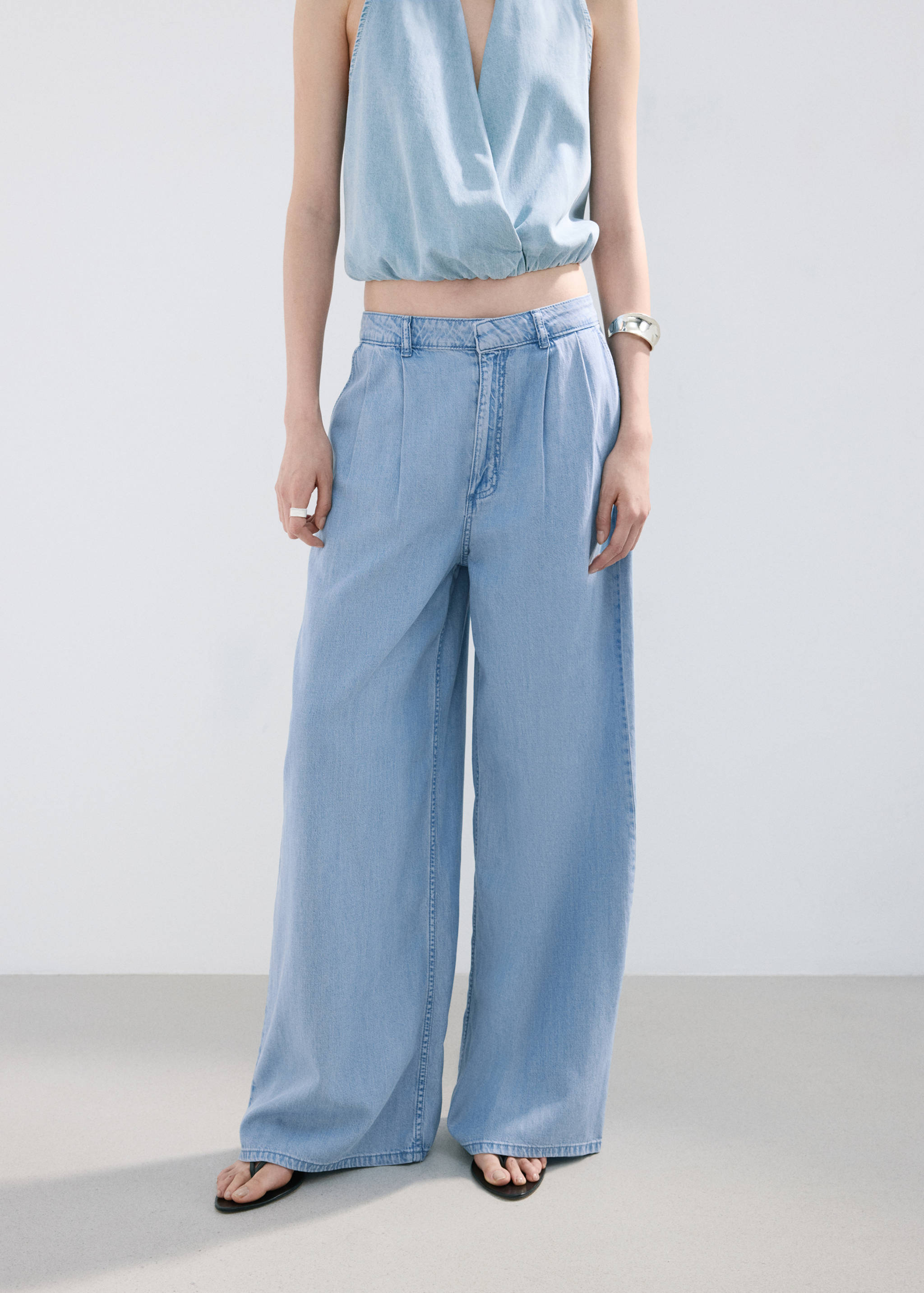 Wideleg lyocell trousers - Details of the article 6