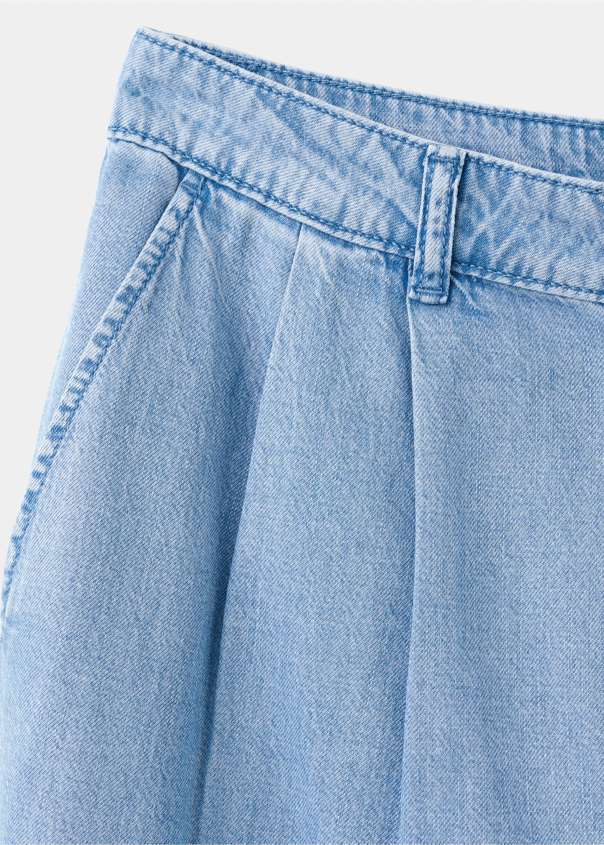 Lyocell wideleg broek - Detail van het artikel 8, Lichtblauw. Ref: 27029071-00.
