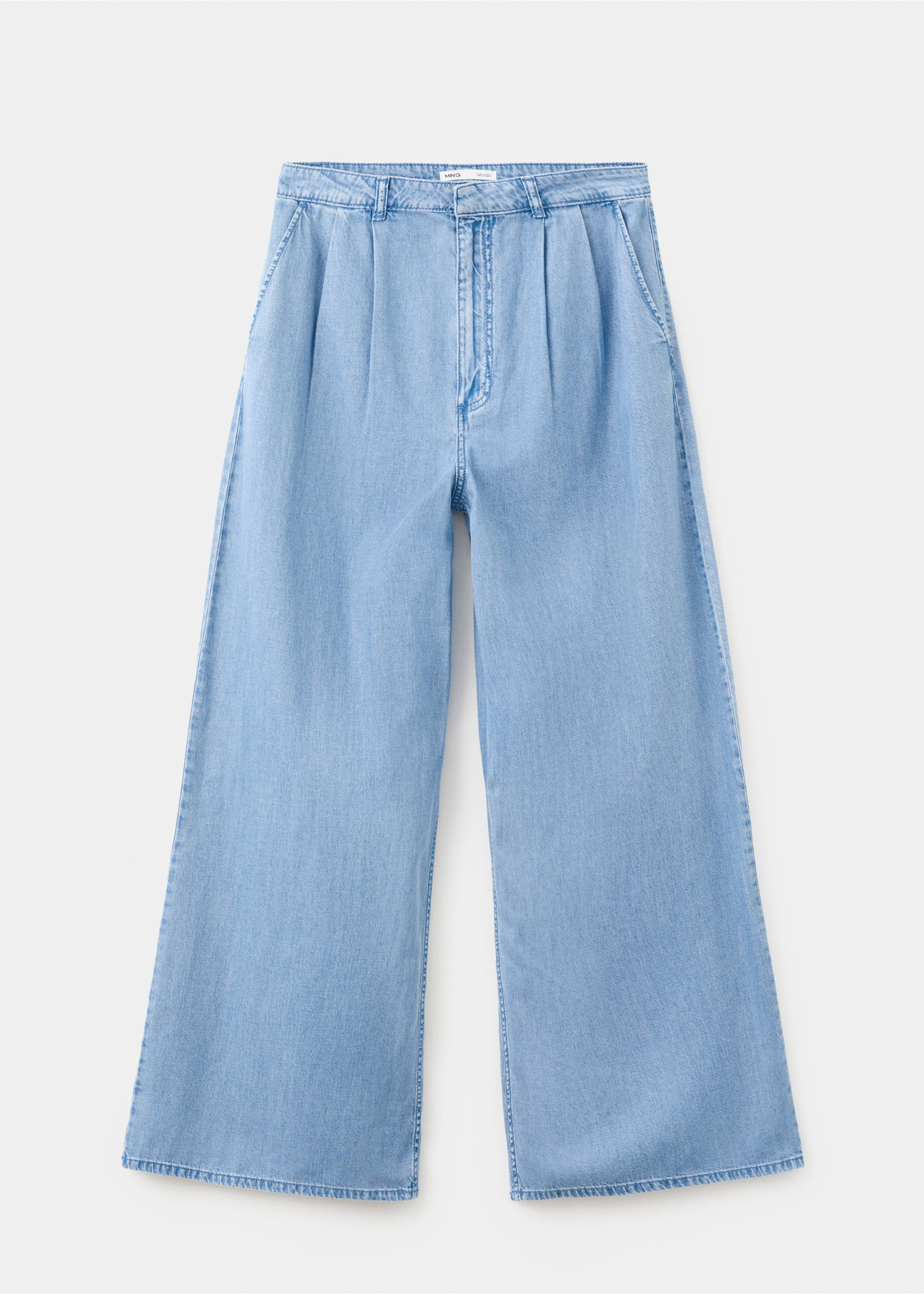 Wideleg lyocell trousers - Article without model, Light Blue. Ref: 27029071-00.
