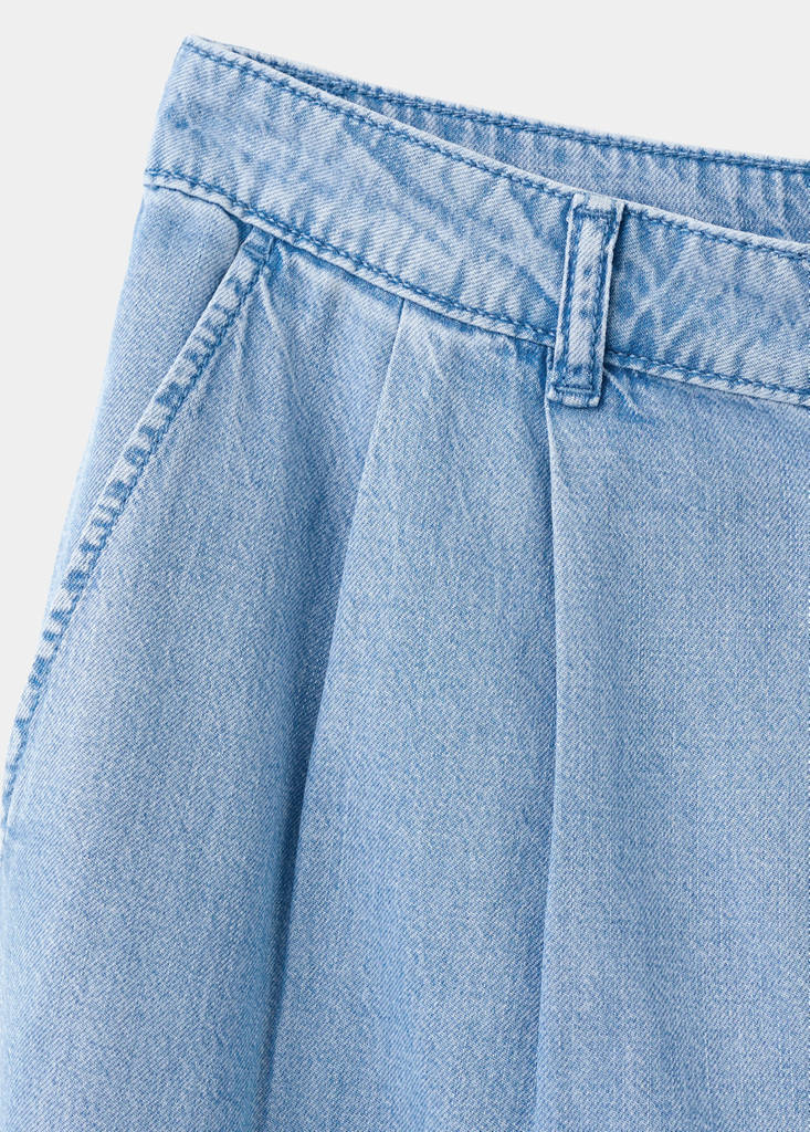 Wideleg lyocell trousers — Light Blue