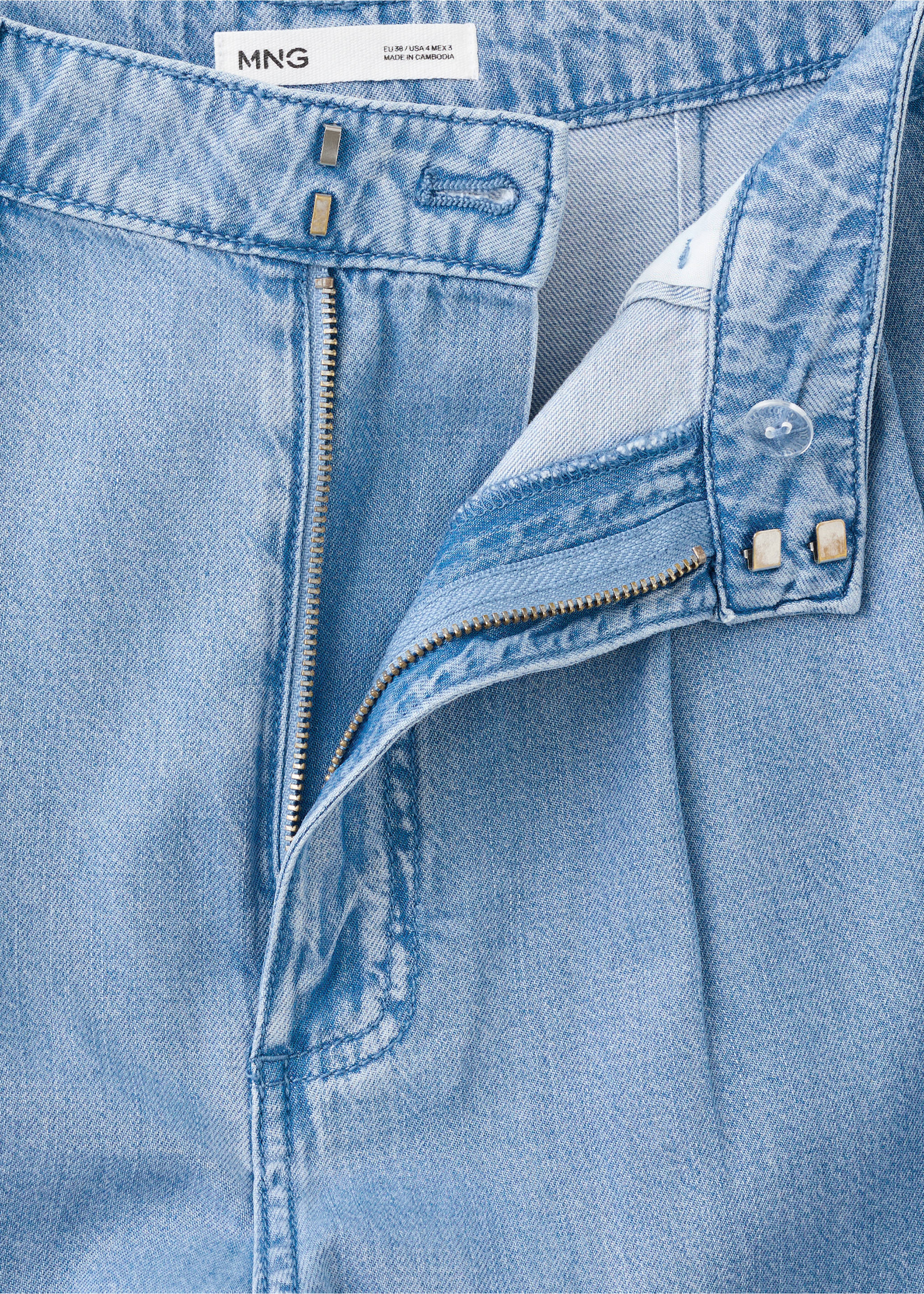 Wideleg lyocell trousers - Details of the article 0, Light Blue. Ref: 27029071-00.