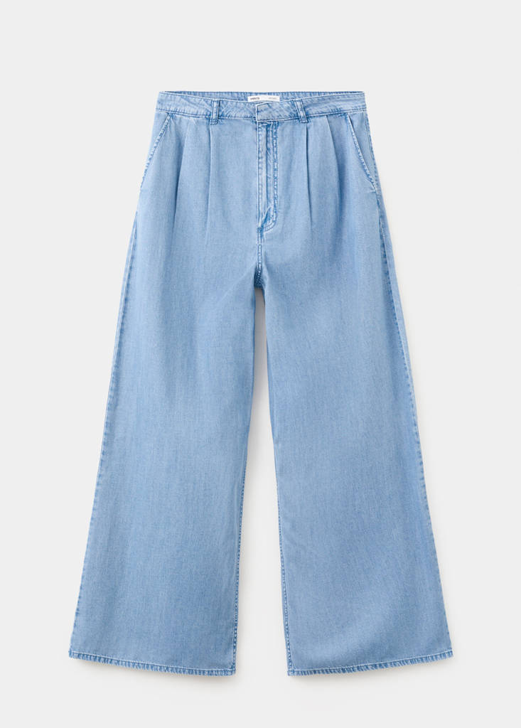 Wideleg lyocell trousers — Light Blue