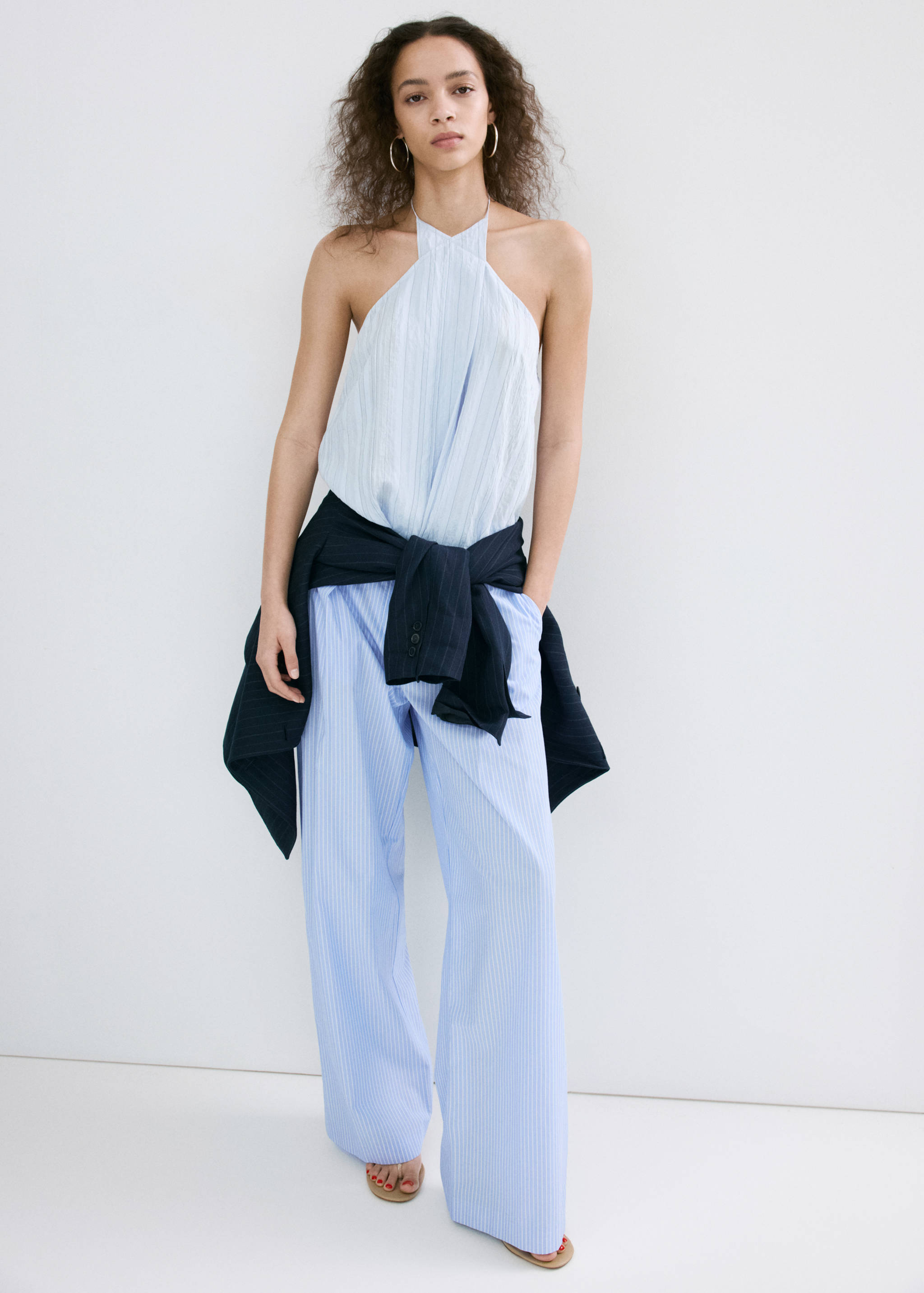 Pinstripe lyocell trousers - Details of the article 2