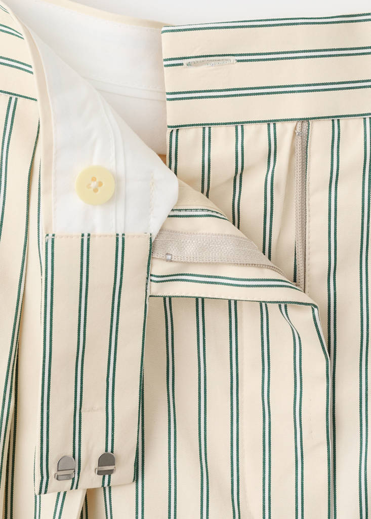 Pinstripe wide leg trousers — Yellow
