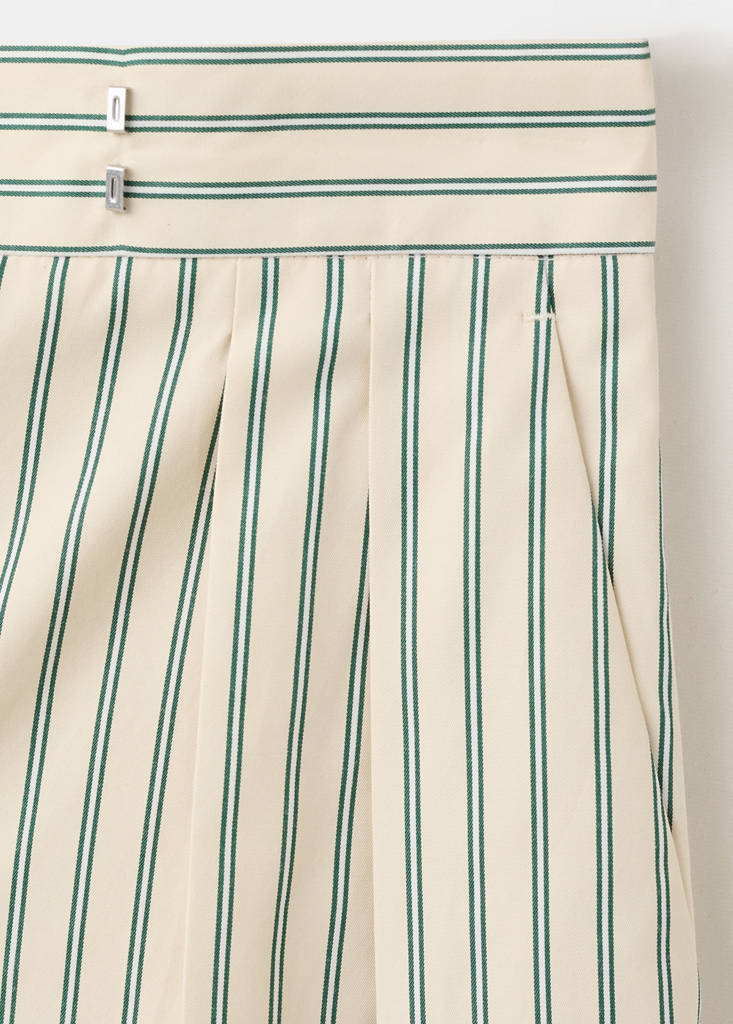 Pinstripe wide leg trousers — Yellow