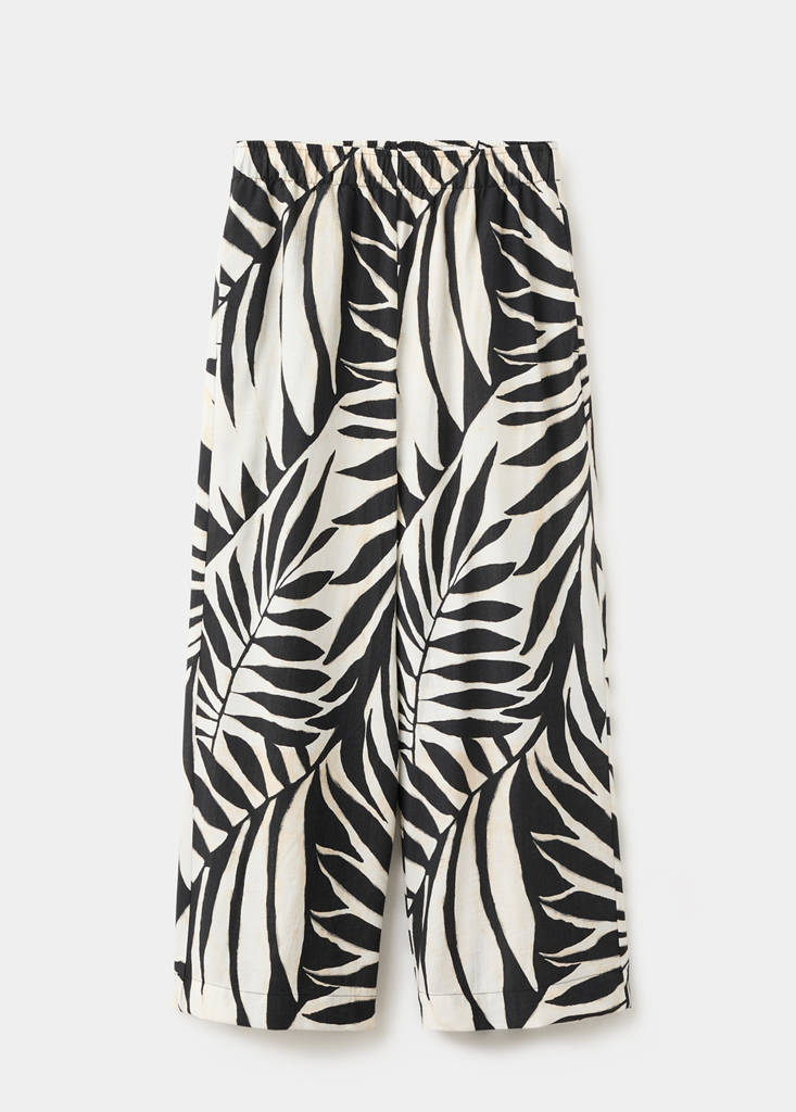 Tropical print trousers — Ecru