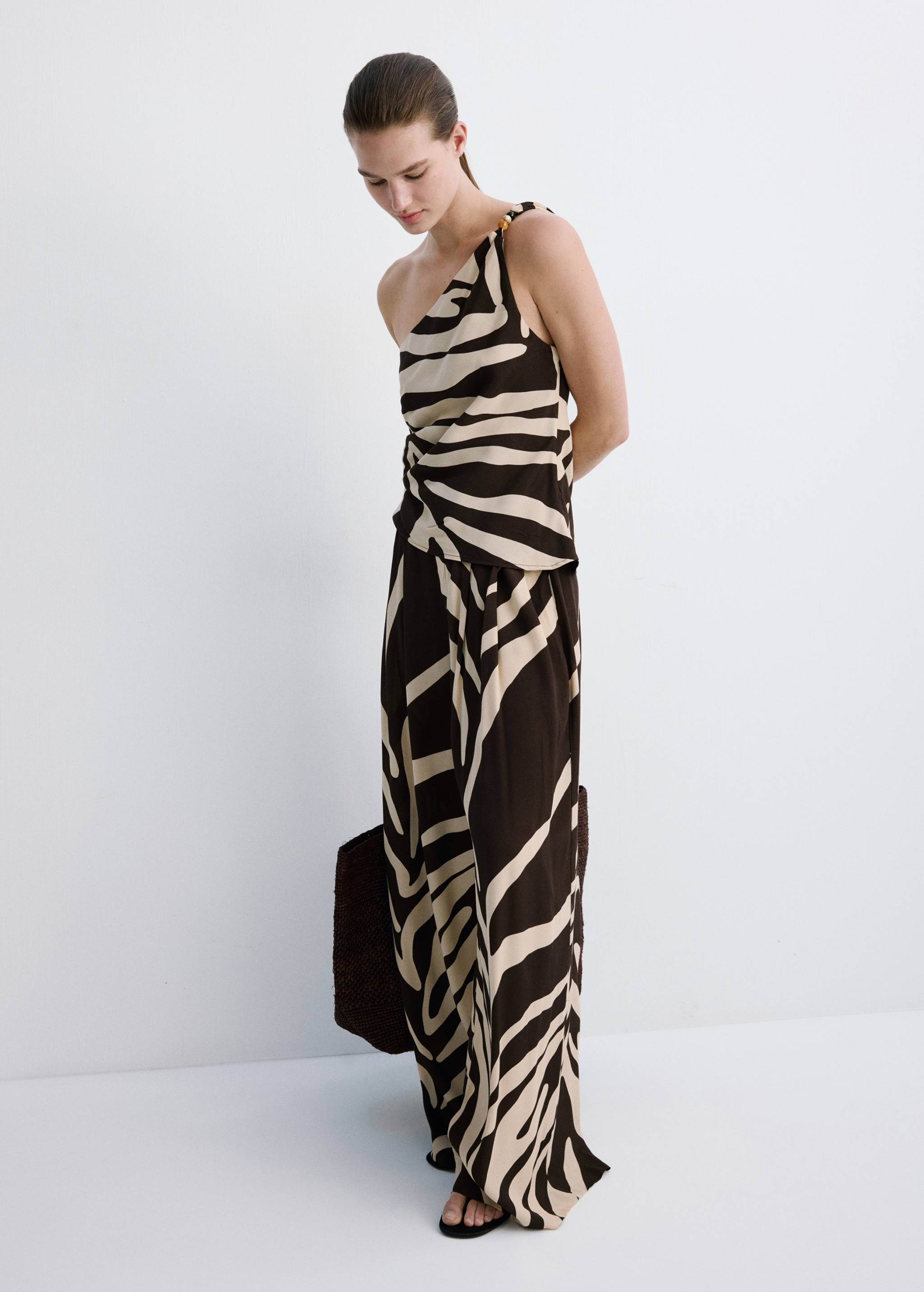 Flowy printed trousers - General plane