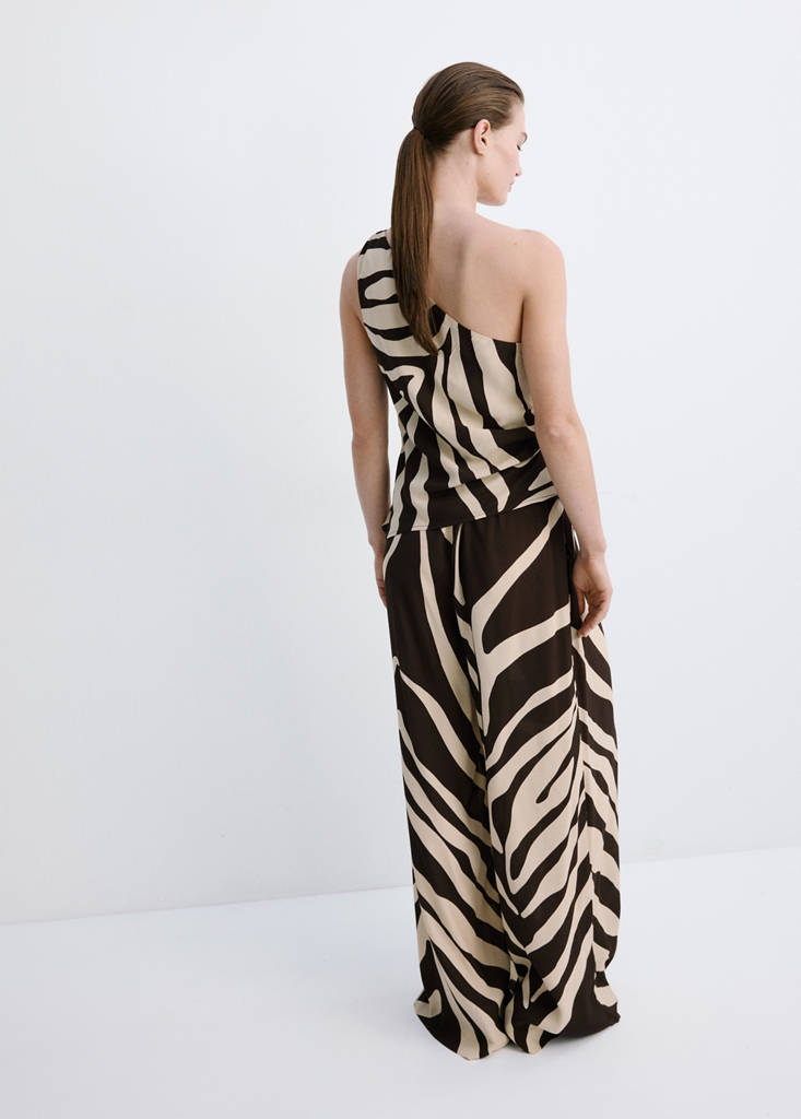 Flowy printed trousers — Brown