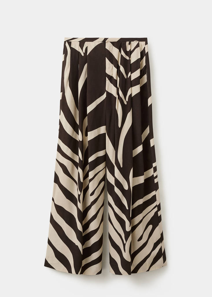 Flowy printed trousers — Brown