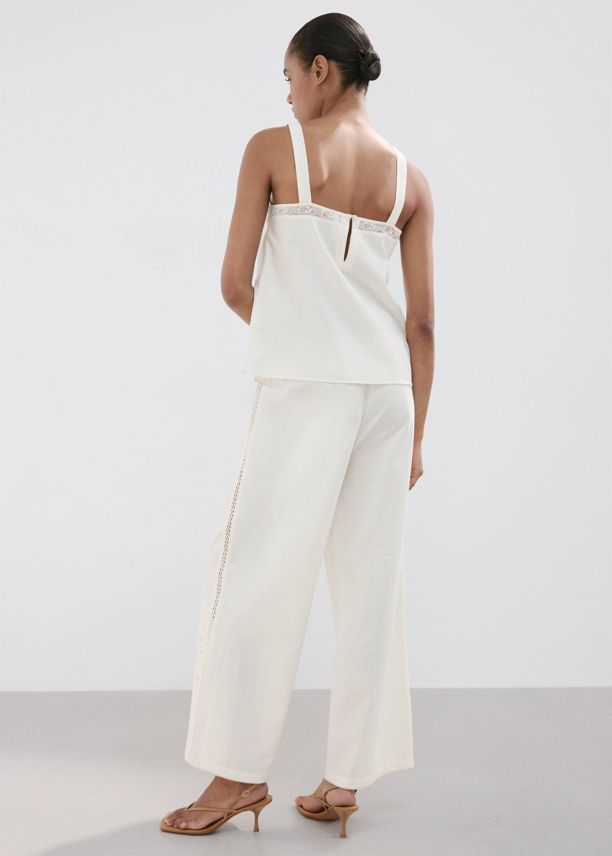 Embroidered cut-out palazzo trousers - Reverse of the article