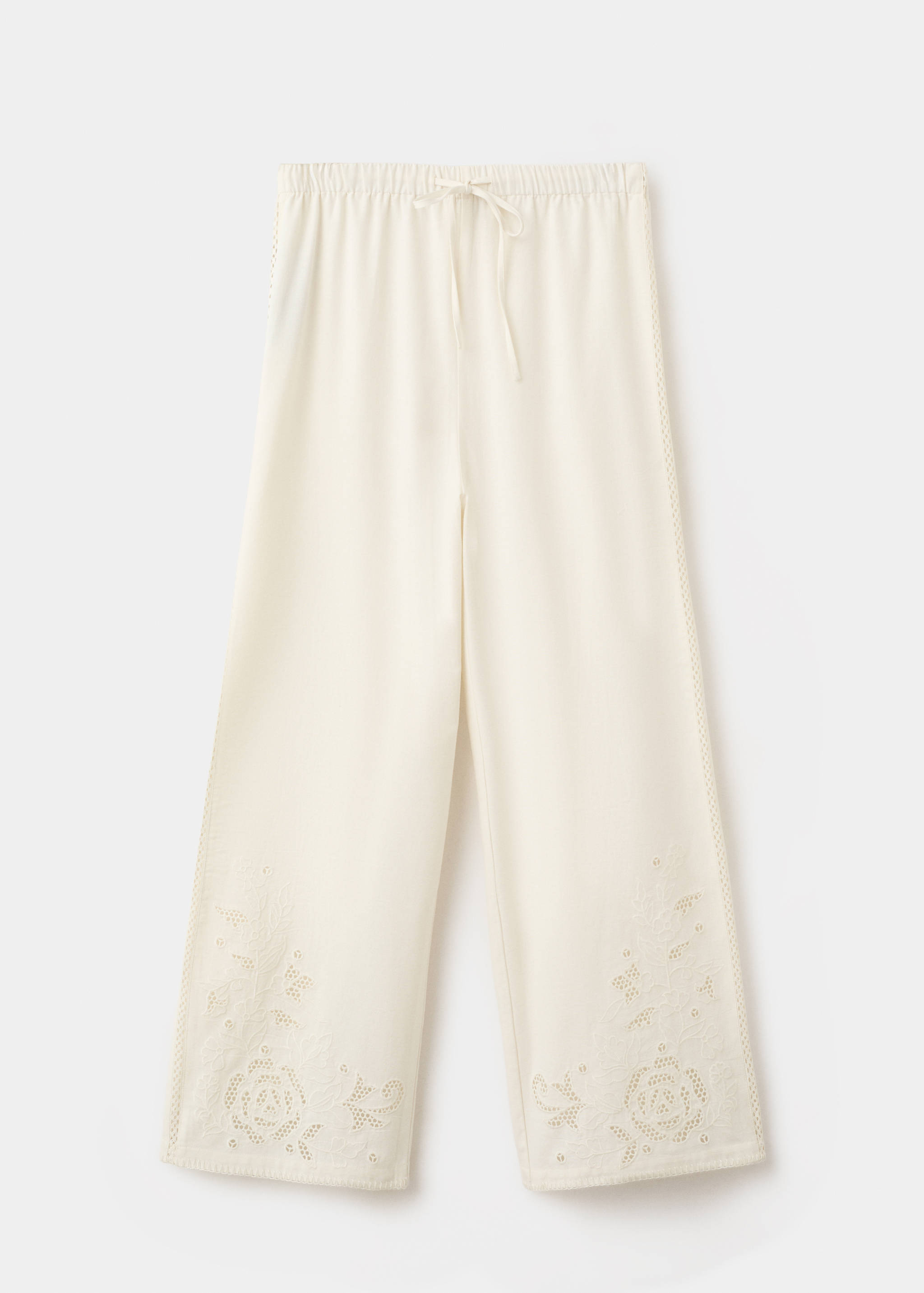 Embroidered cut-out palazzo trousers - Article without model