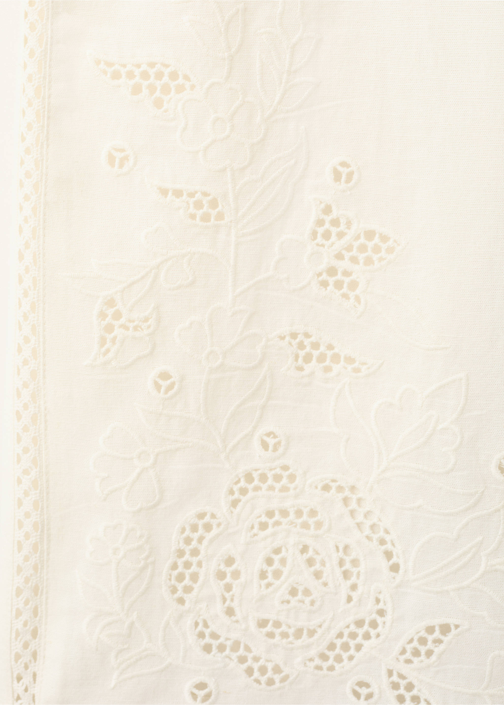 Embroidered cut-out palazzo trousers - Details of the article 8, Off White. Ref: 27029076-00.