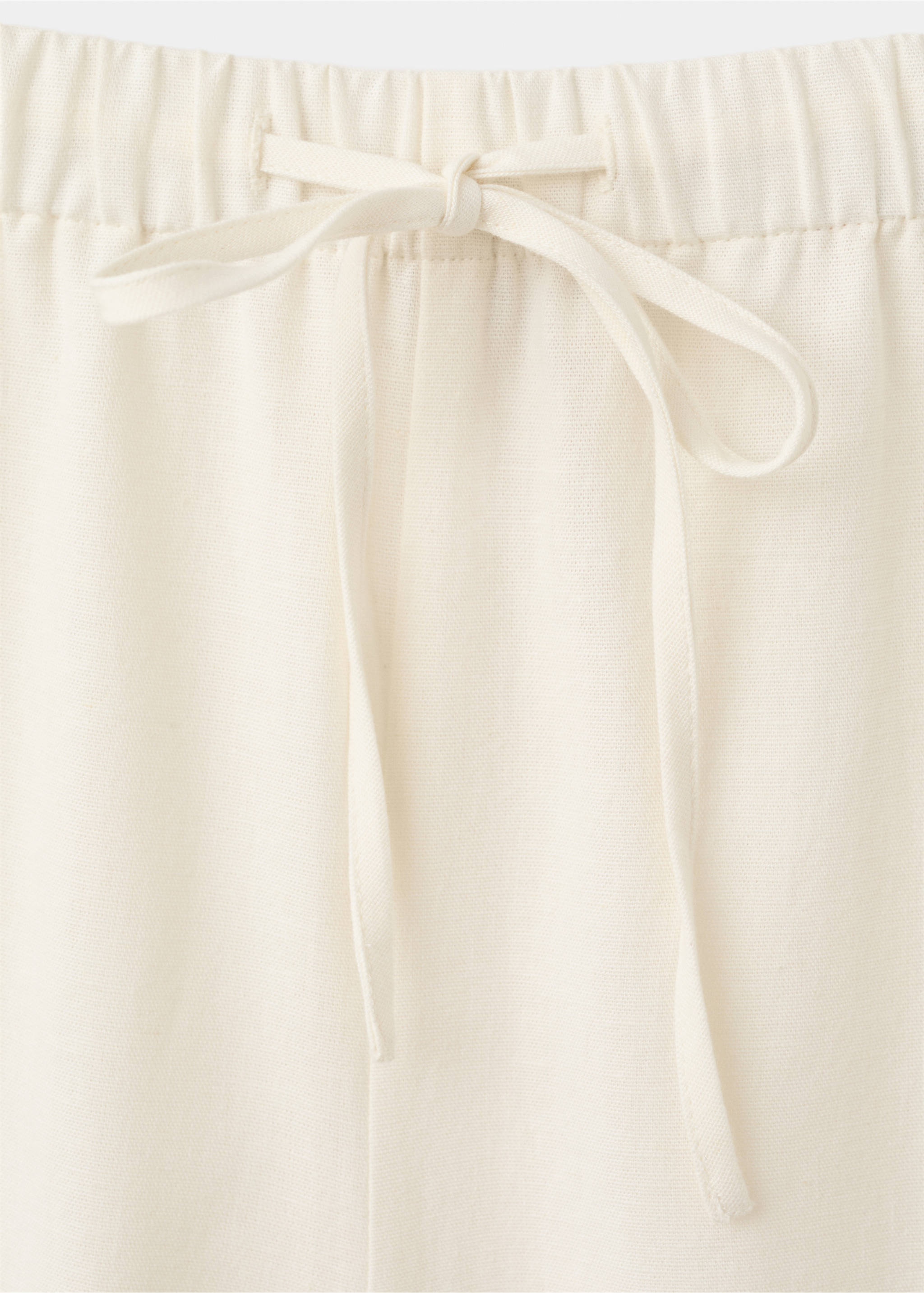 Embroidered cut-out palazzo trousers - Details of the article 0, Off White. Ref: 27029076-00.