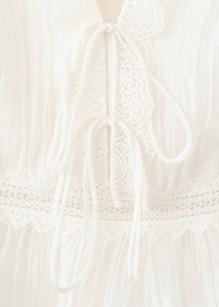Lyocell top with contrasting trim — Ecru