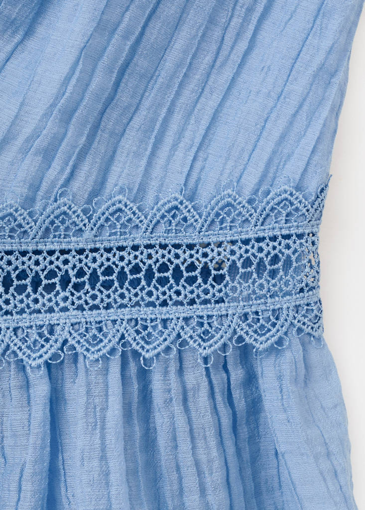 Lyocell top with contrasting trim — Sky Blue