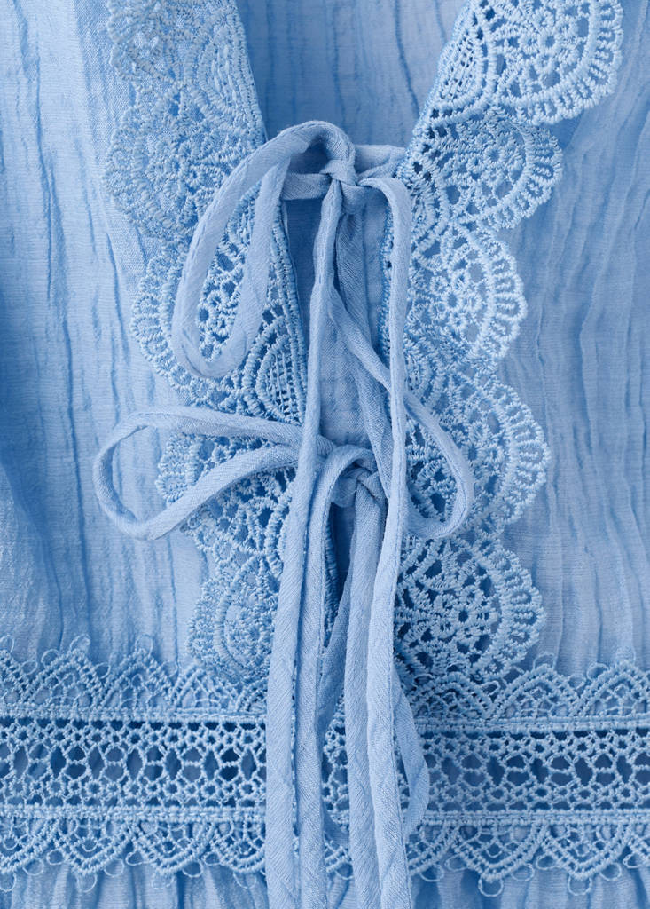 Lyocell top with contrasting trim — Sky Blue