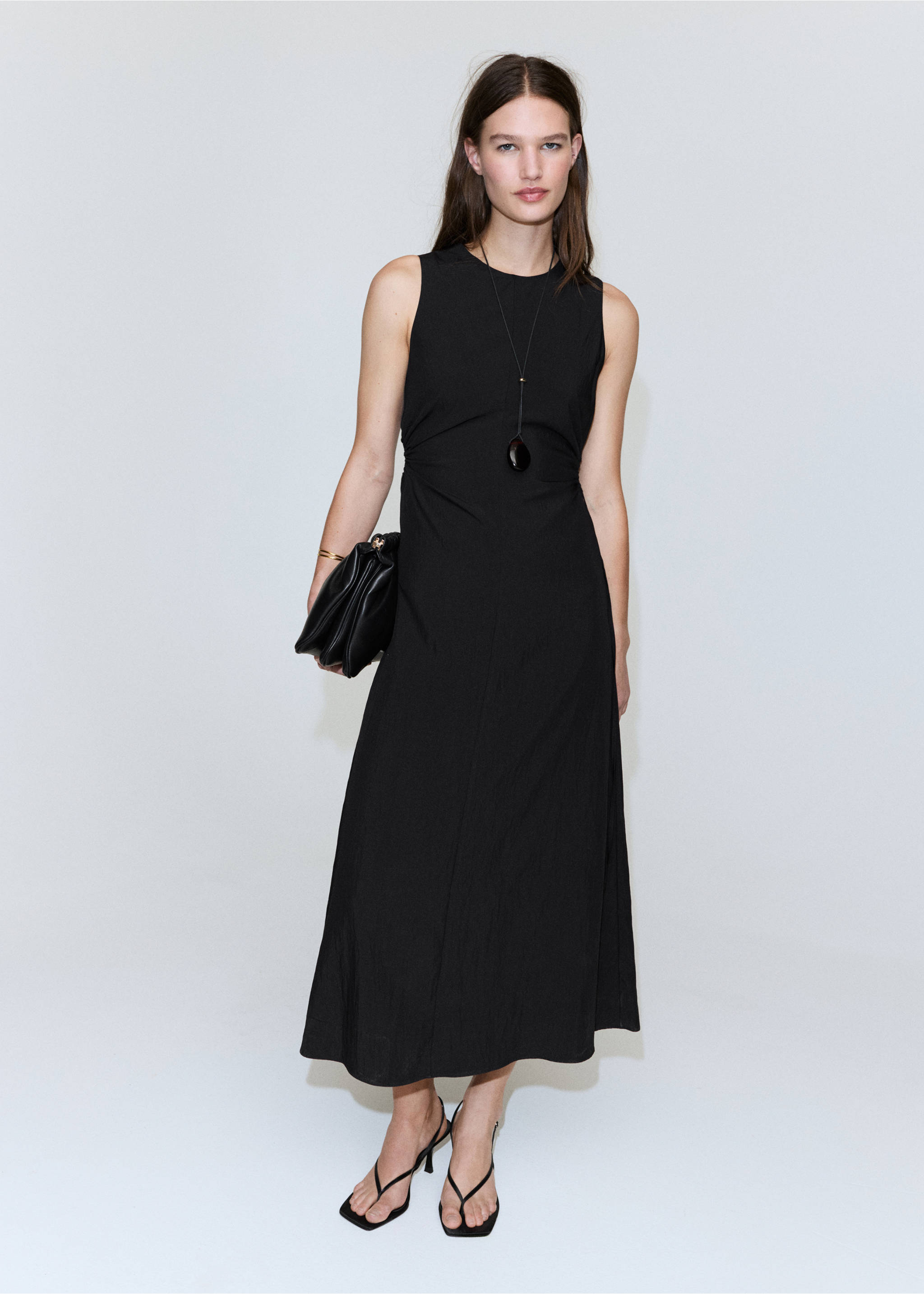 Cut-out dress with ties - General plane, Black. Ref: 27029080-00.