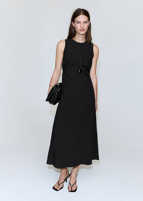 Bağ detaylı cut out elbise