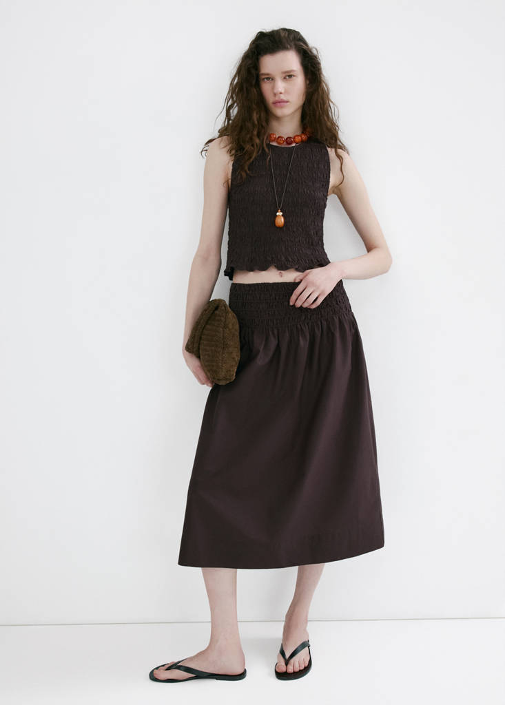 Honeycomb Lyocell Top — Chocolate