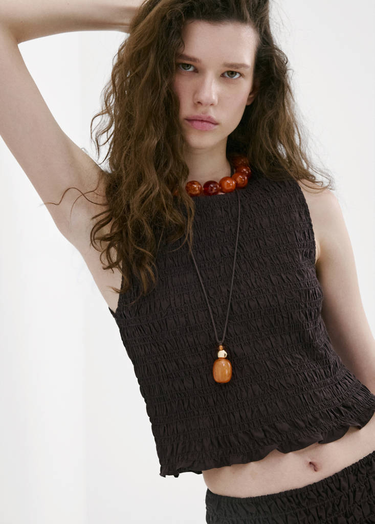 Honeycomb Lyocell Top — Chocolate