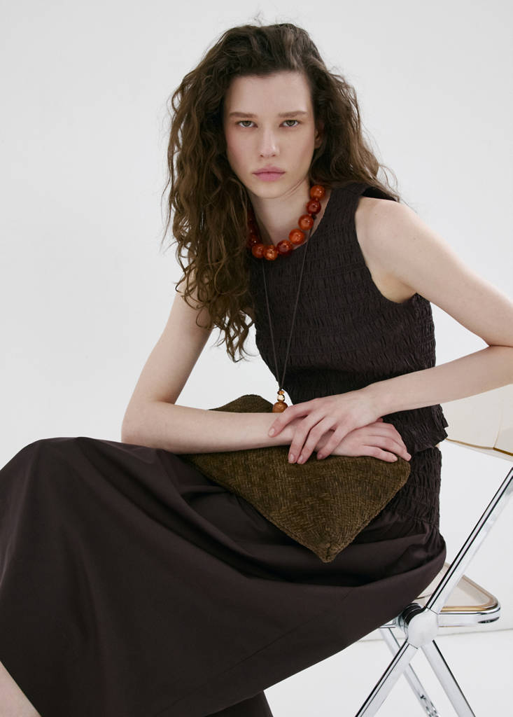 Honeycomb Lyocell Top — Chocolate