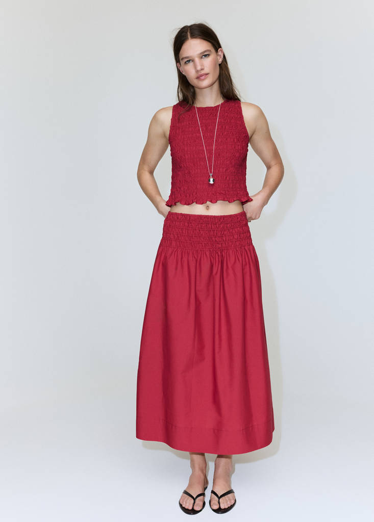 Honeycomb Lyocell Top — Red