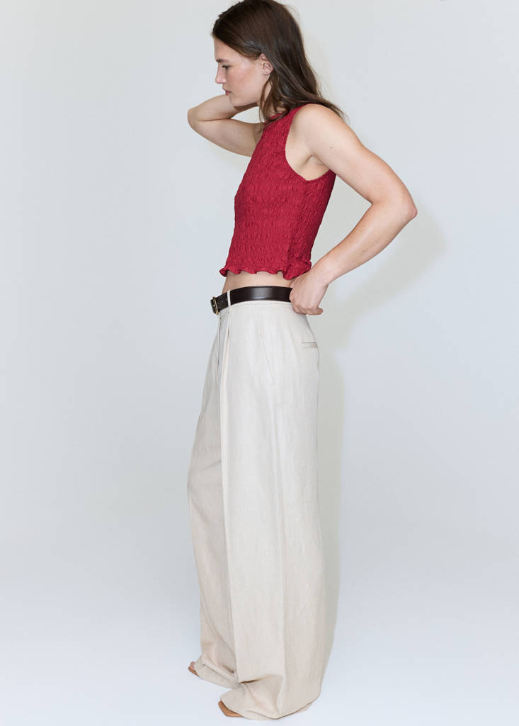 Honeycomb Lyocell Top — Red
