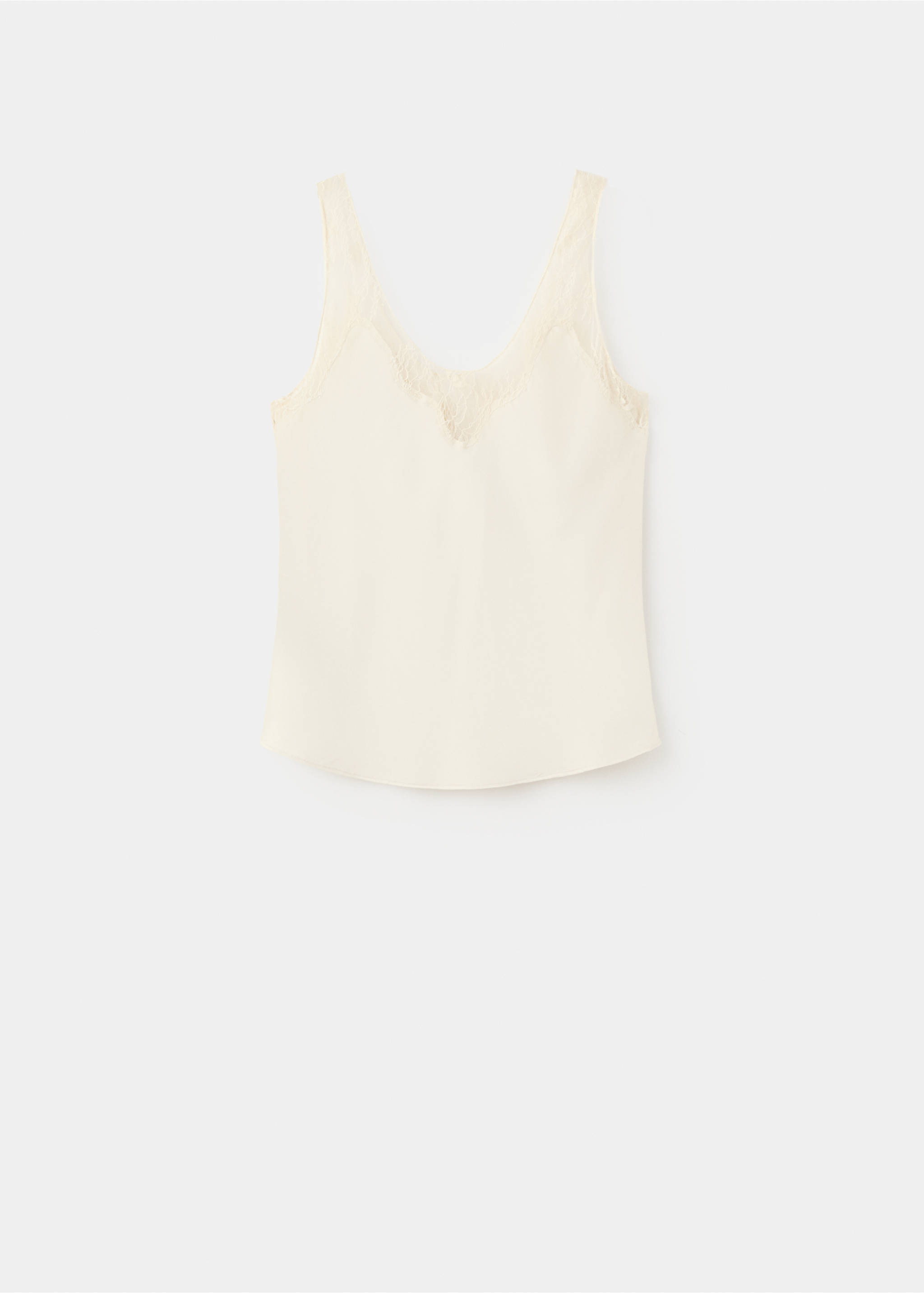 Top style lingerie satiné - Article sans modèle, Écru. Ref: 27029083-00.