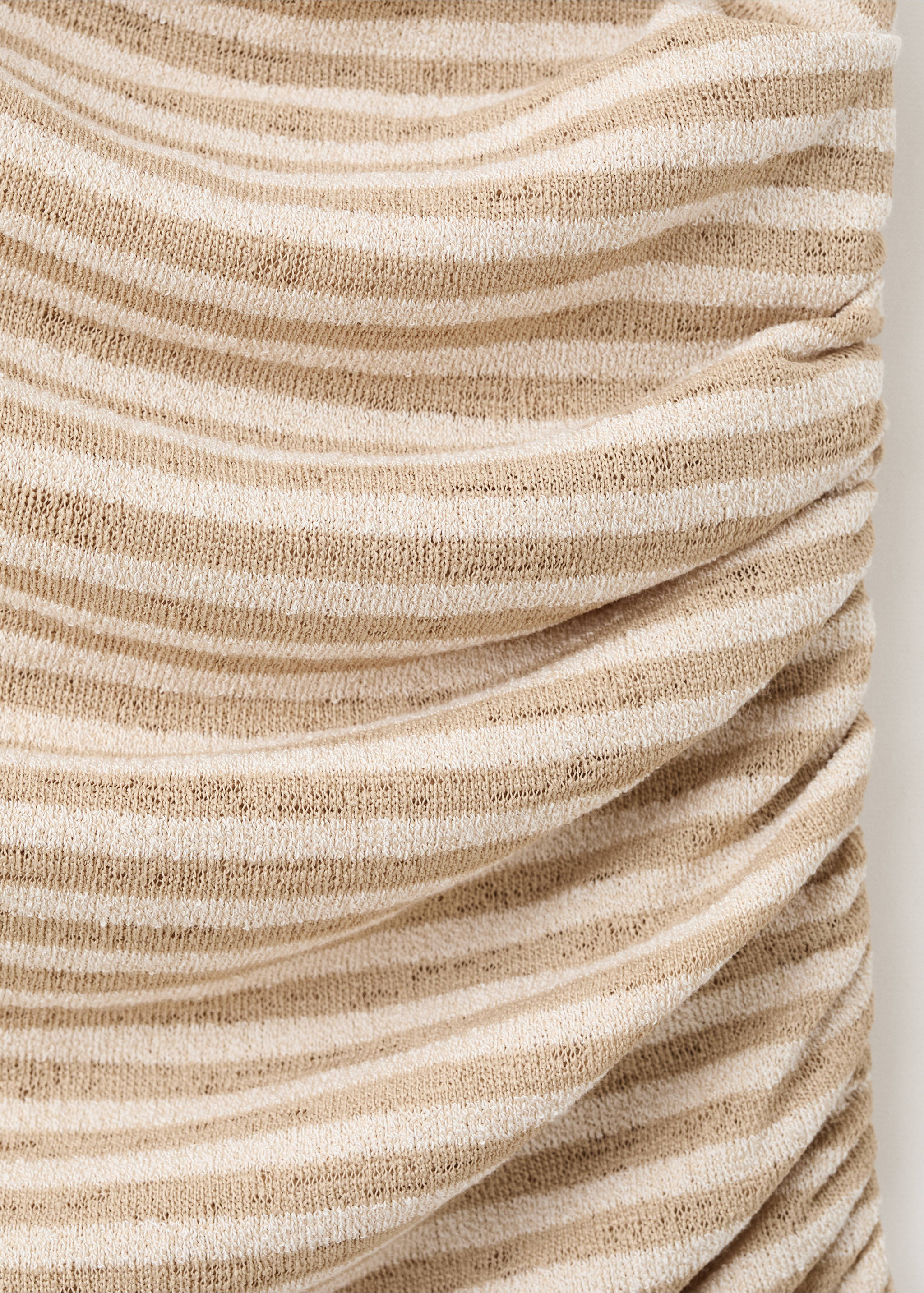 Draped striped T-shirt - Details of the article 0, Ecru. Ref: 27029084-00.