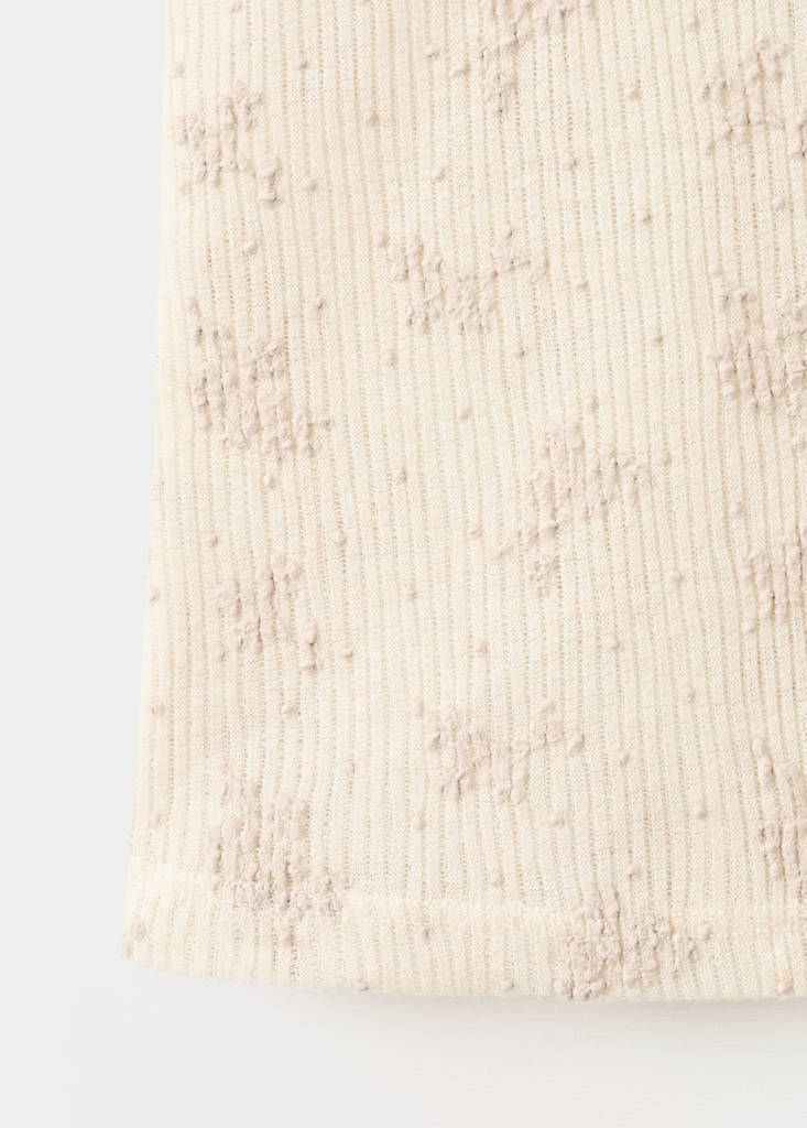 T-shirt with raised embroidered details — Ecru