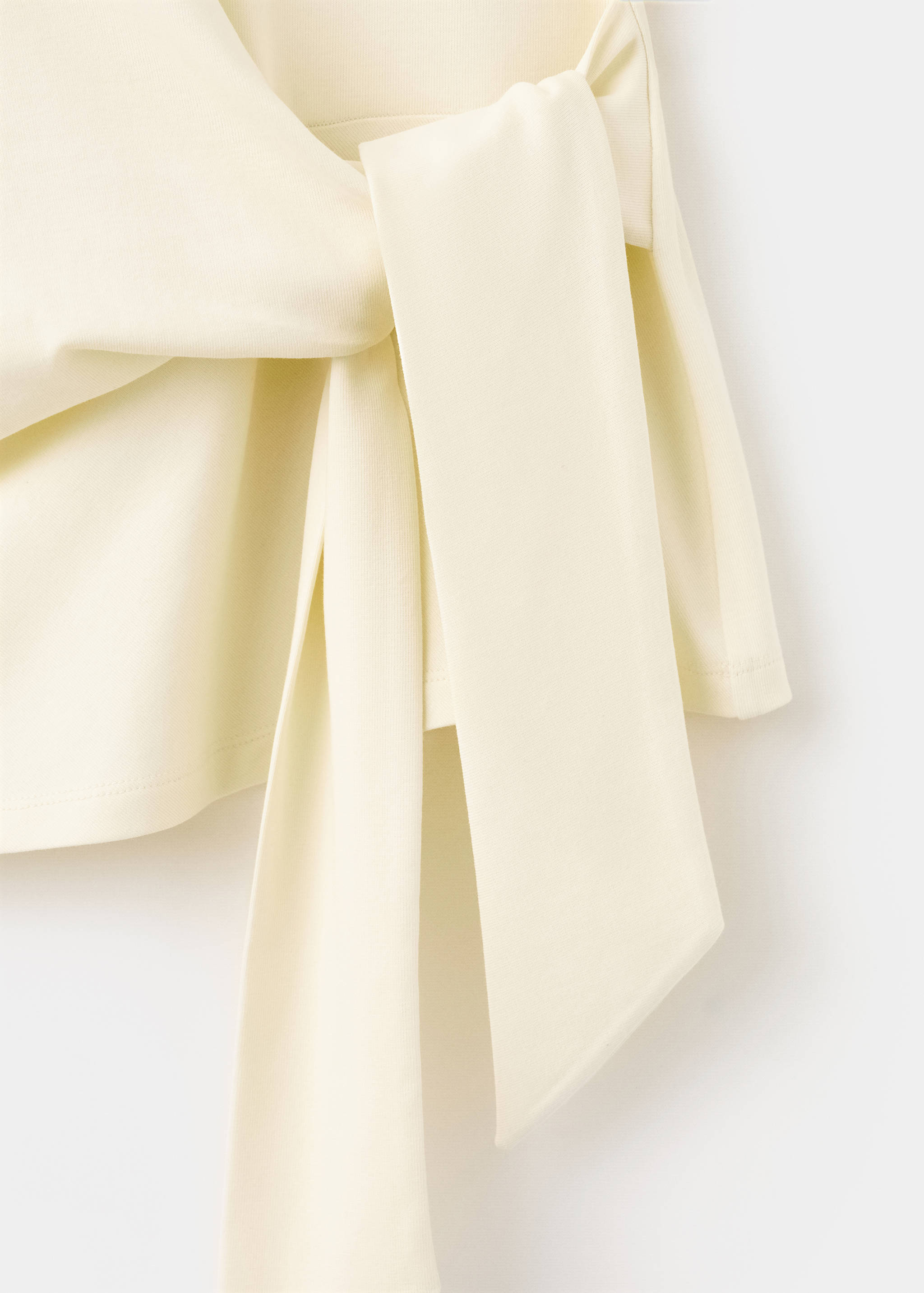 Cotton T-shirt with side bow - Details of the article 0