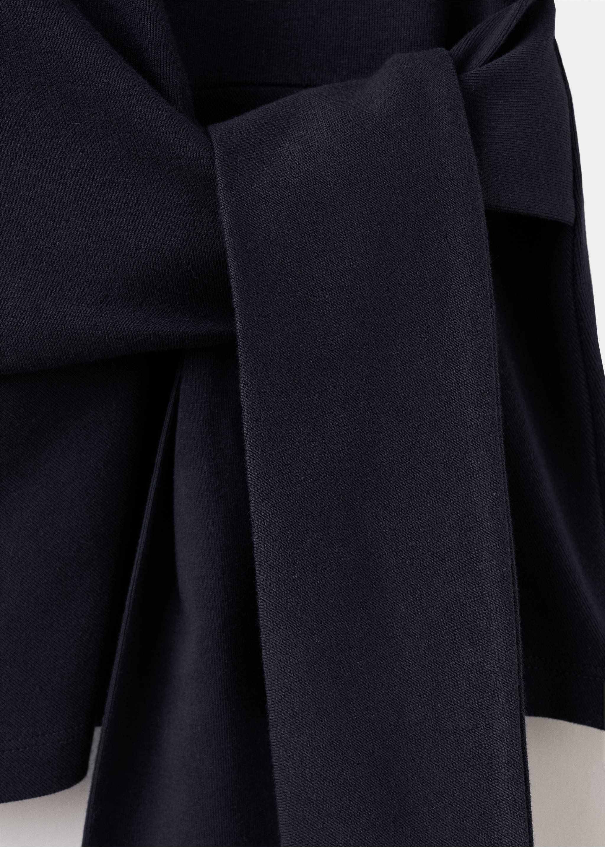 Cotton T-shirt with side bow - Details of the article 0, Navy. Ref: 27029086-00.