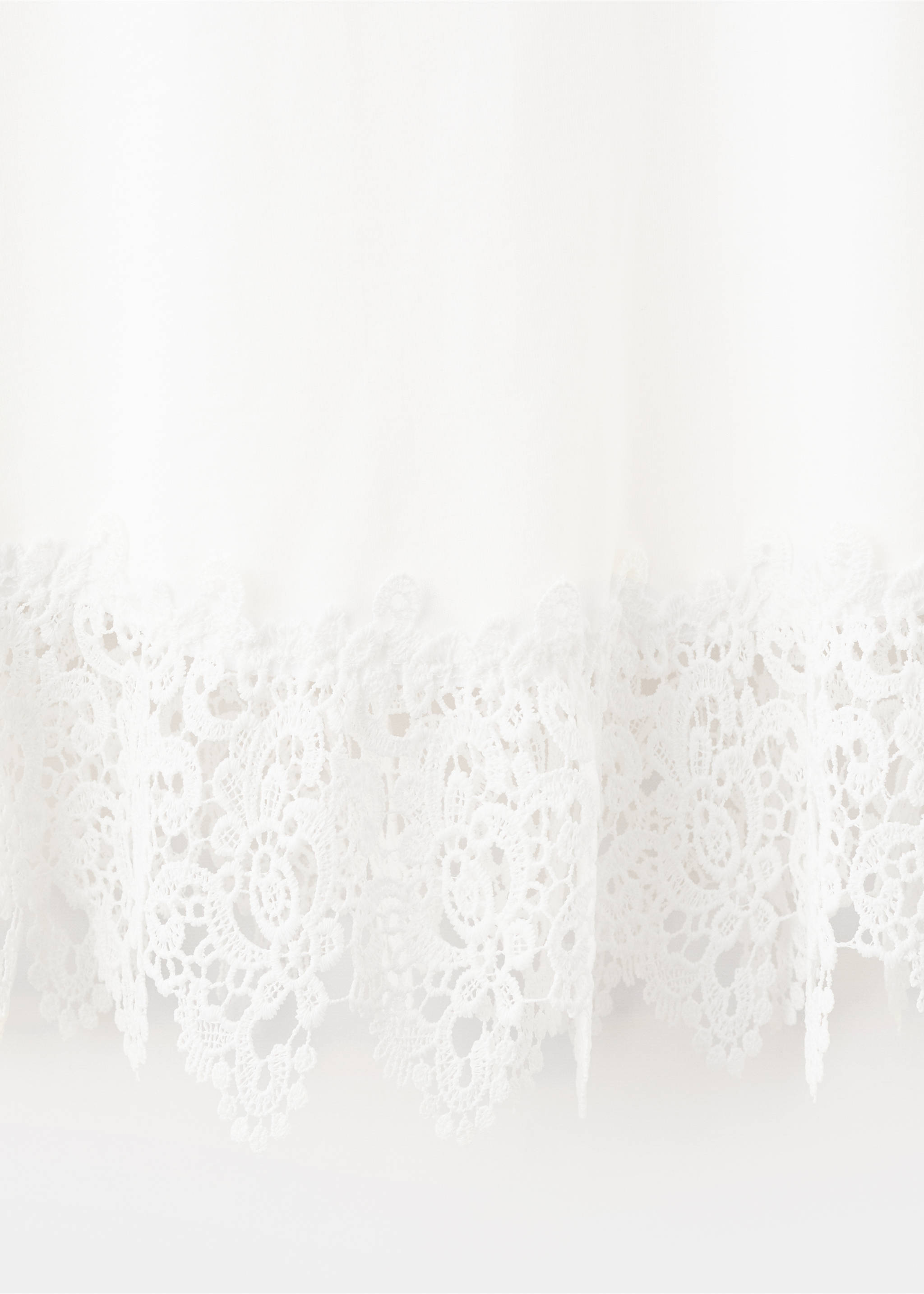 Cotton T-shirt with broderie anglaise embroidery - Details of the article 0, White. Ref: 27029087-00.