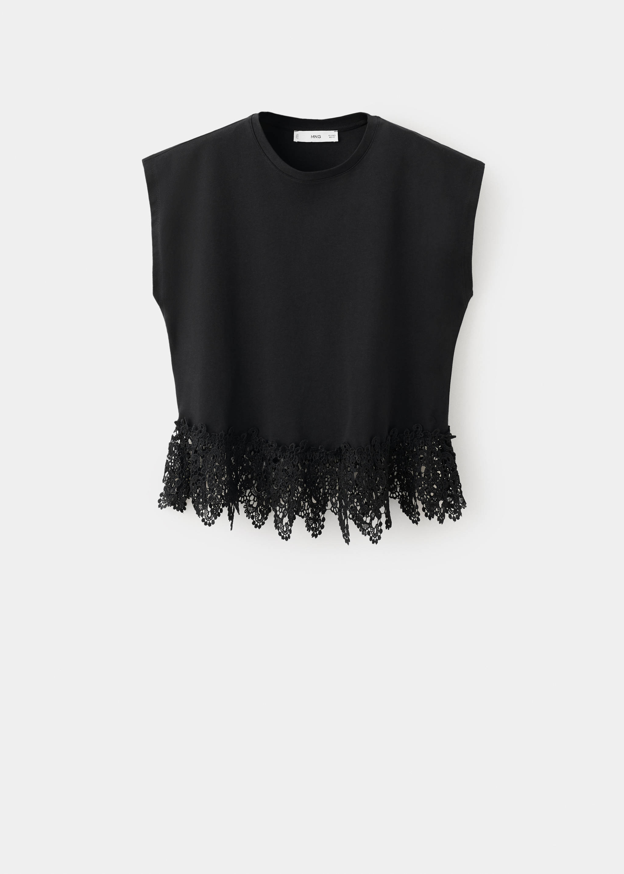 T-shirt en coton avec broderies ajourées - Article sans modèle