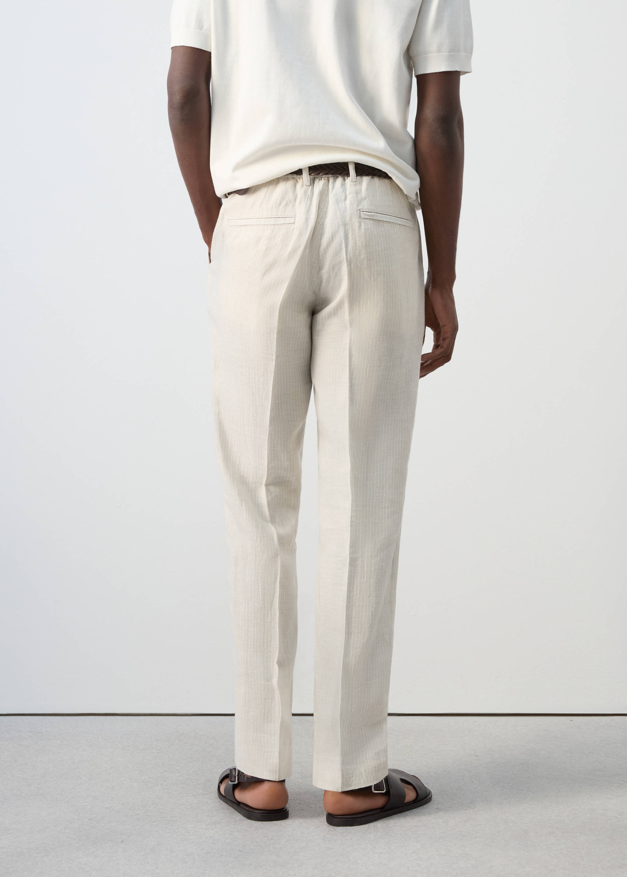 100% linen striped pants - Reverse of the article