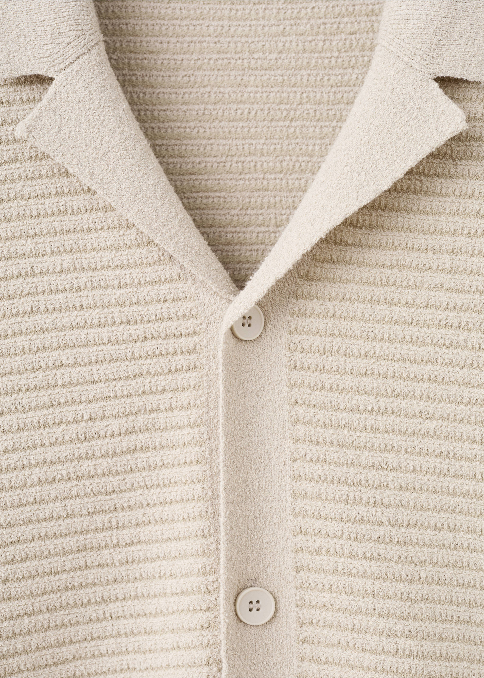 Bowling collar knitted shirt - Details of the article 8, Sand. Ref: 27029209-00.