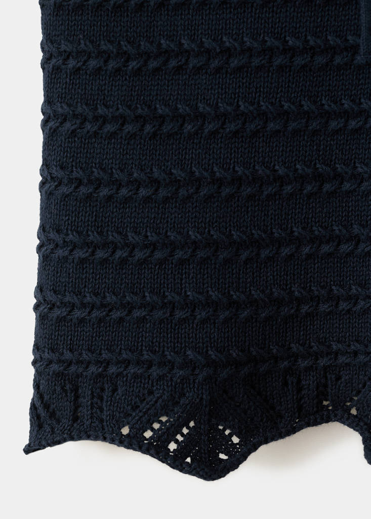 Ruffle knit shorts — Navy