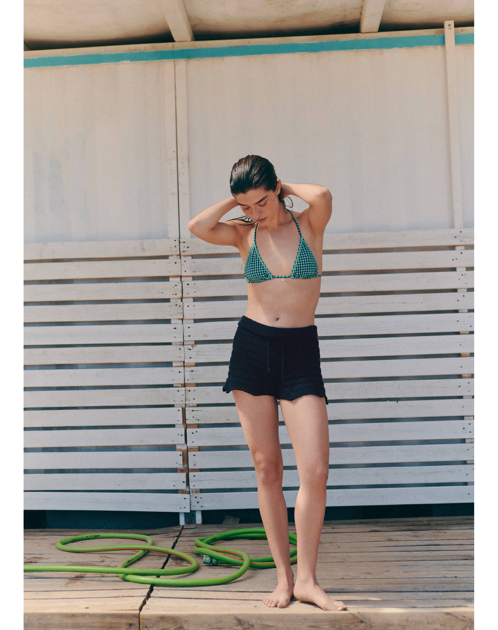 Ruffle knit shorts - General plane
