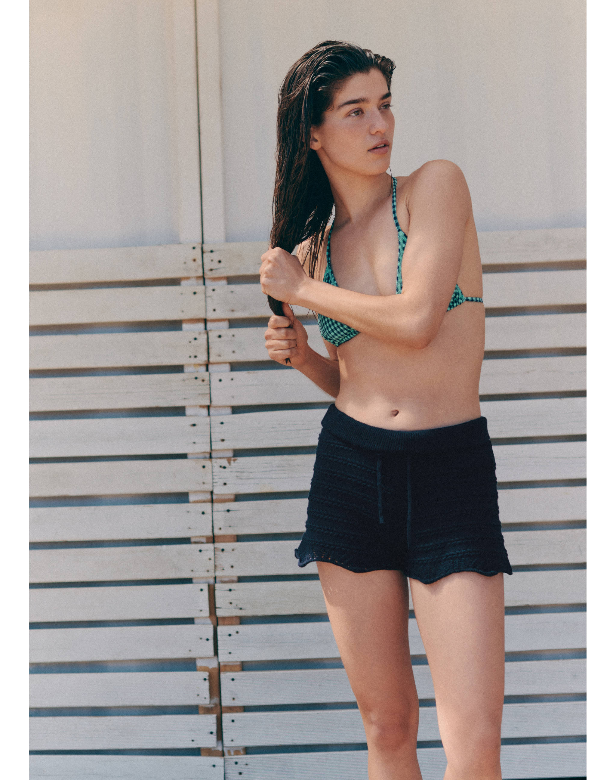 Ruffle knit shorts - Medium plane