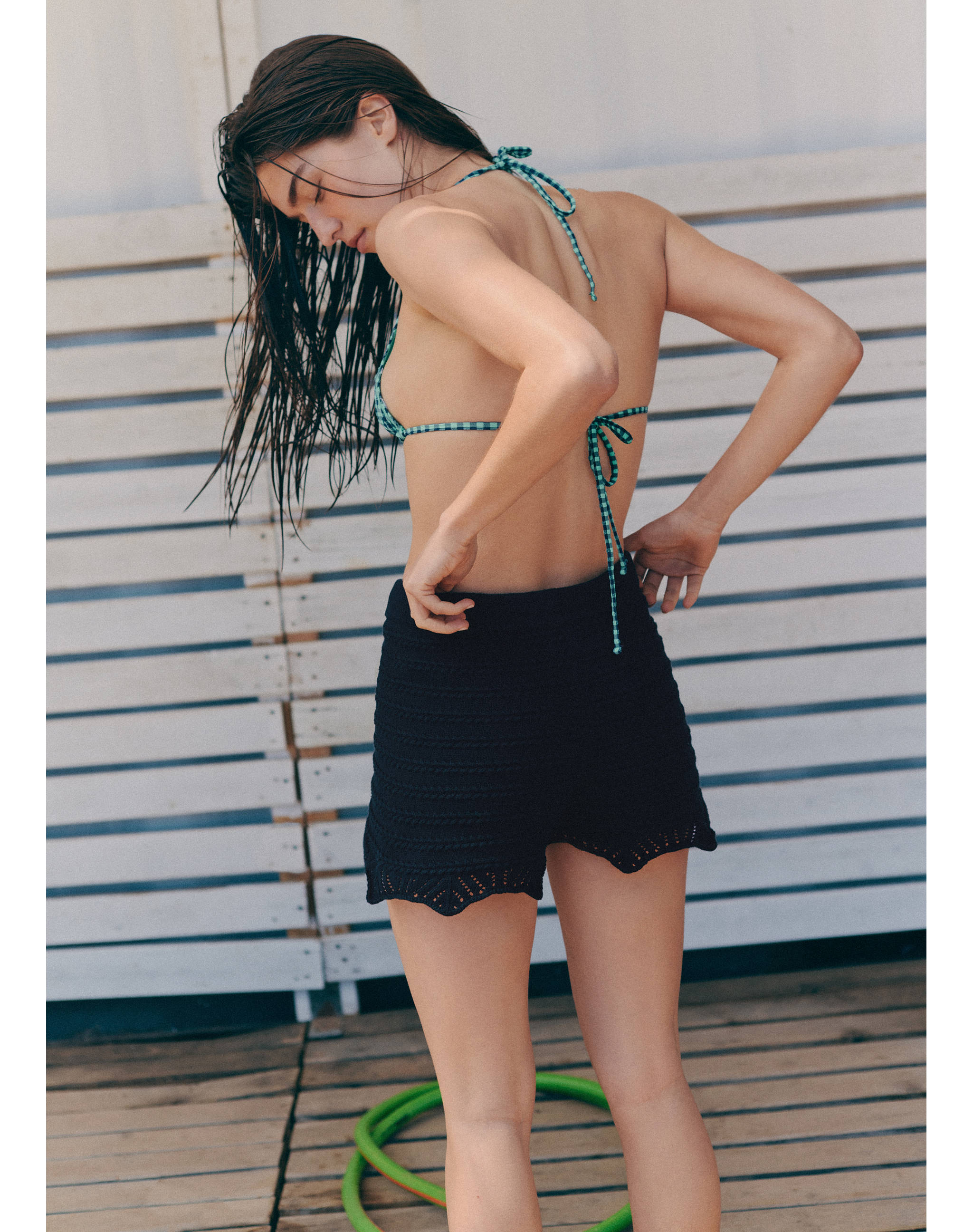 Ruffle knit shorts - Reverse of the article