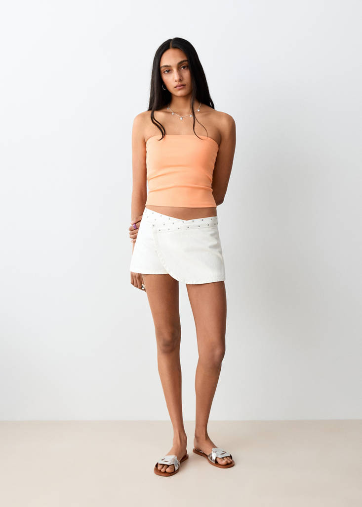 Strapless top — Peach