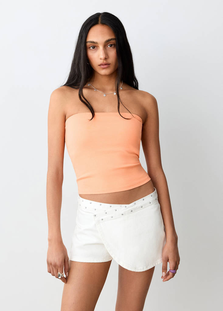 Strapless top — Peach