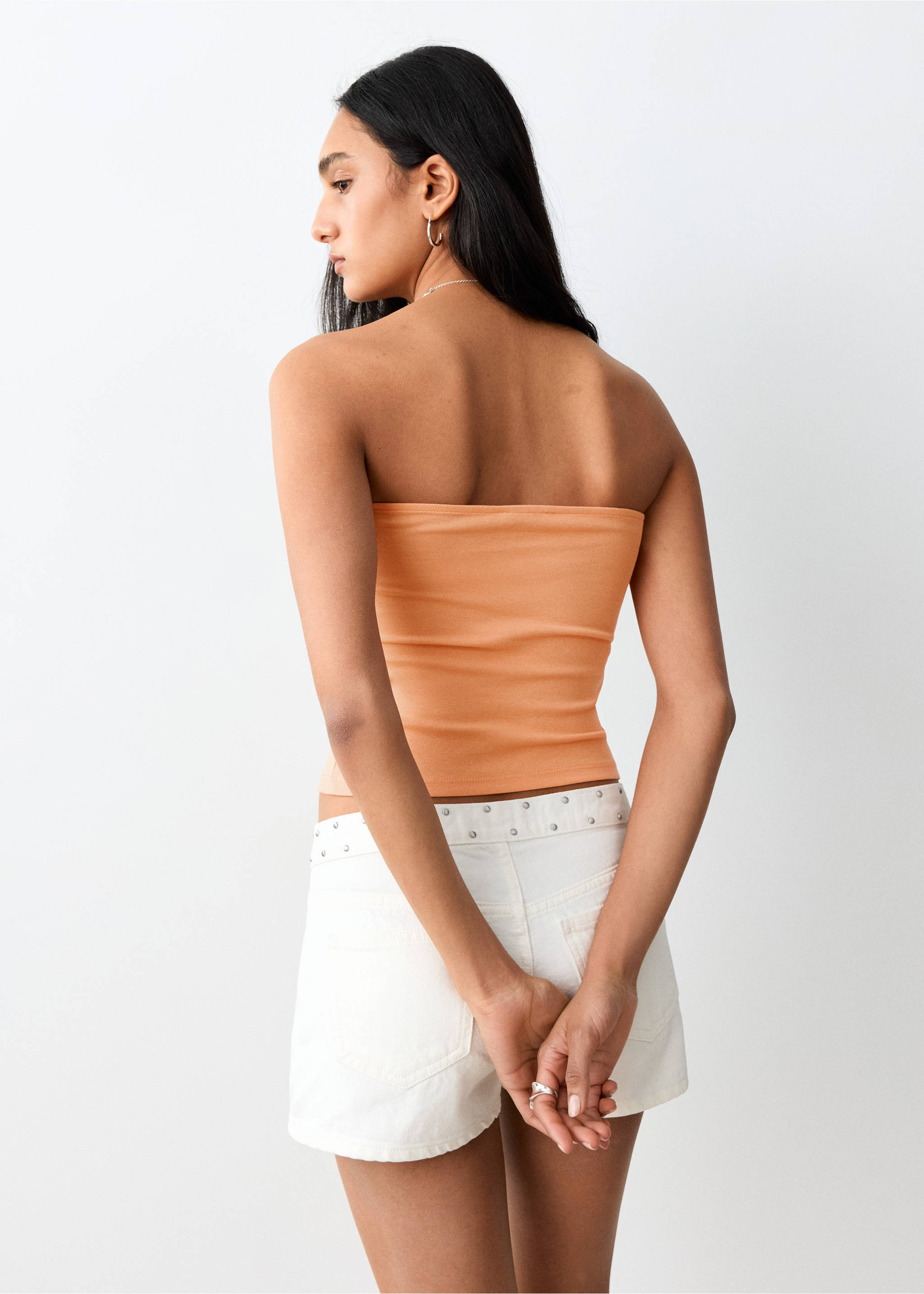 Strapless top - Reverse of the article, Peach. Ref: 27029213-00.
