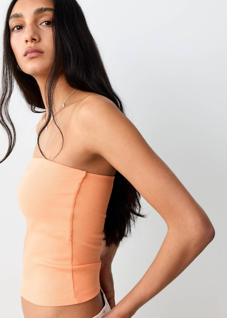 Strapless top — Peach