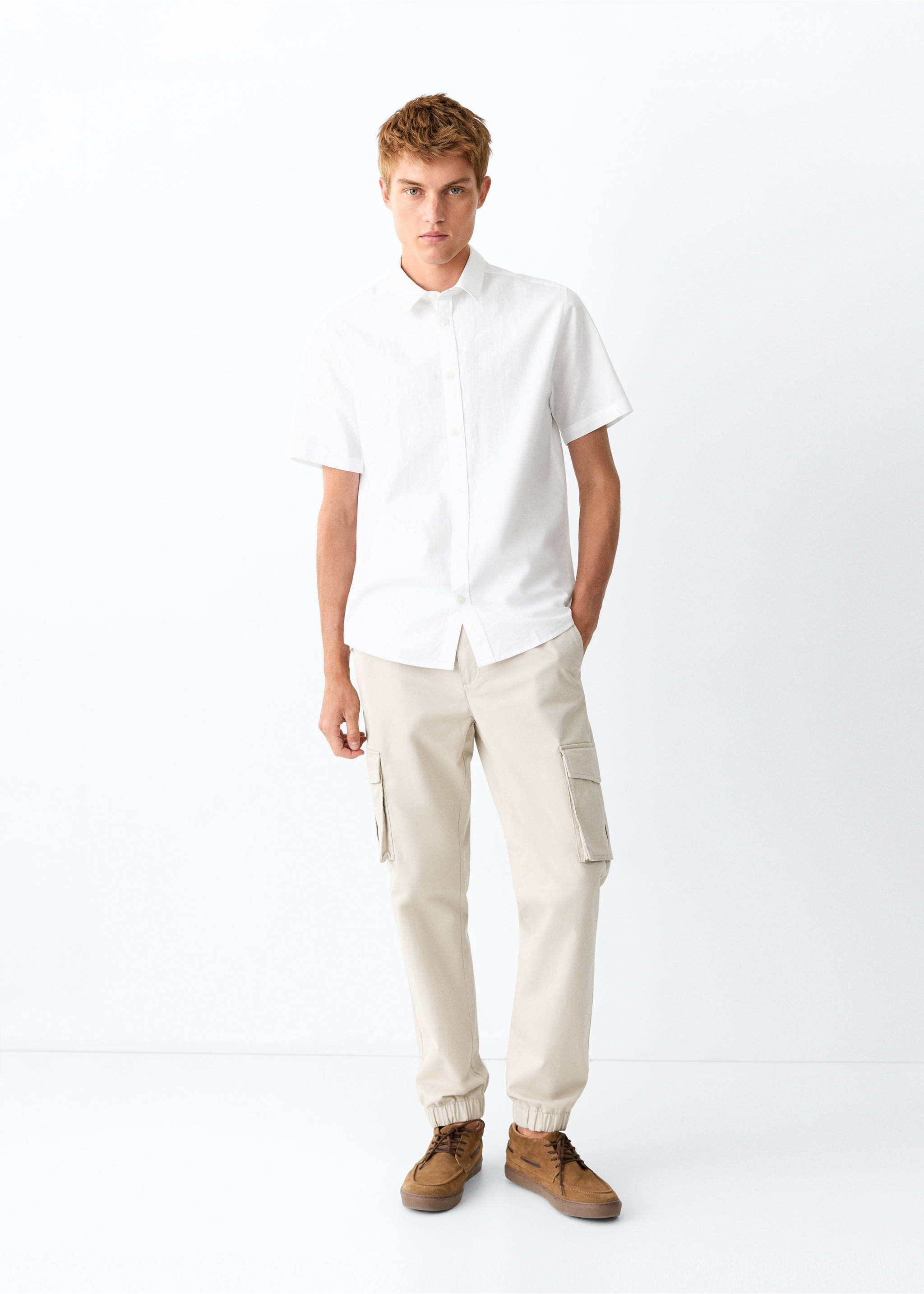 Cotton linen-blend shirt - General plane, Off White. Ref: 27029216-00.